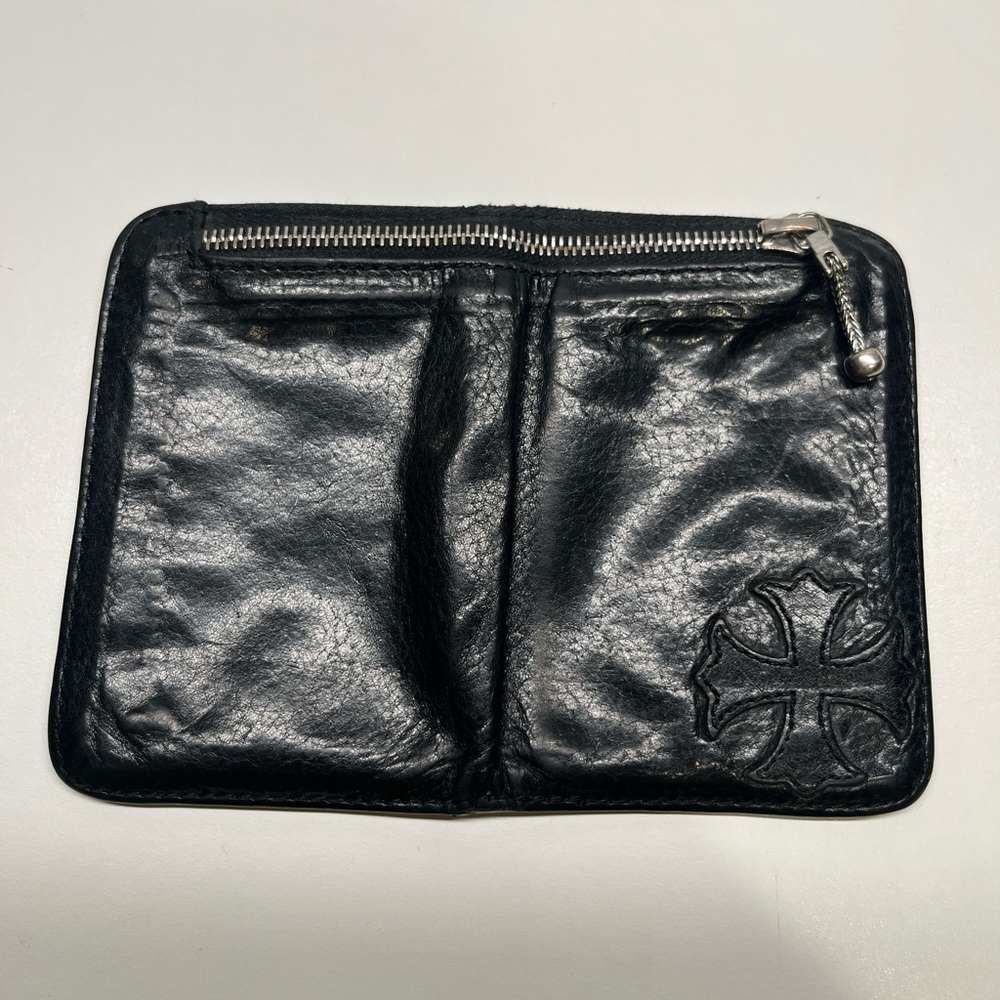 Chrome Hearts Bi-fold Black Leather Wallet